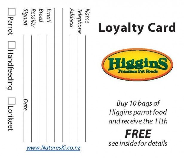 Loyalty Card - Higgins (pack of 10)